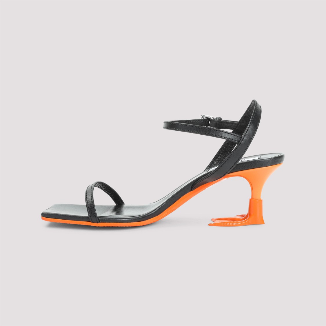 Moschino Square-headed High-heeled Sandals In Black