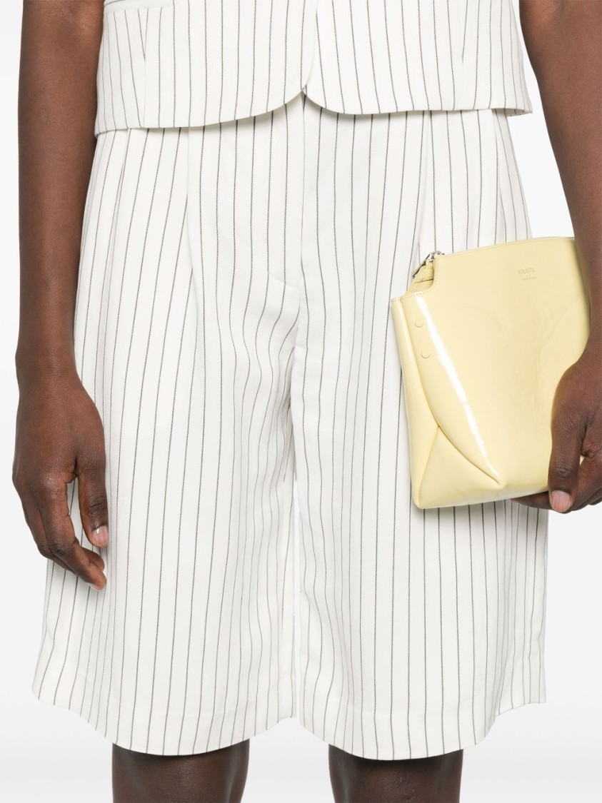 Shop Loulou Studio White Striped Shorts