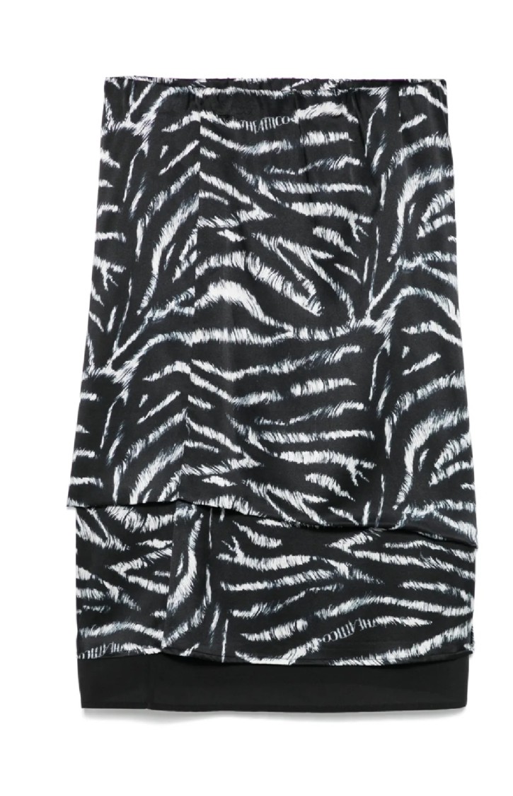 The Attico Zebra-Printed Skirt With Layered Design | THE LIST