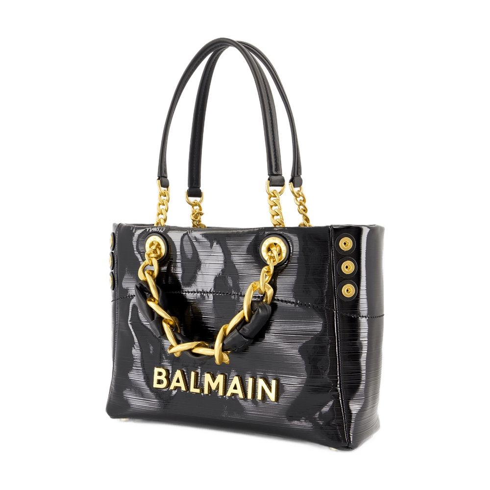 BALMAIN BALMAIN 1945 SOFT SMALL SHOPPER BAG - LEATHER - BLACK