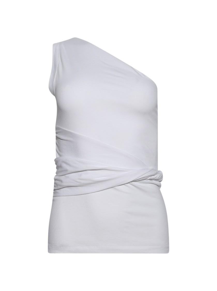 Patou One-shoulder Cotton Top In White