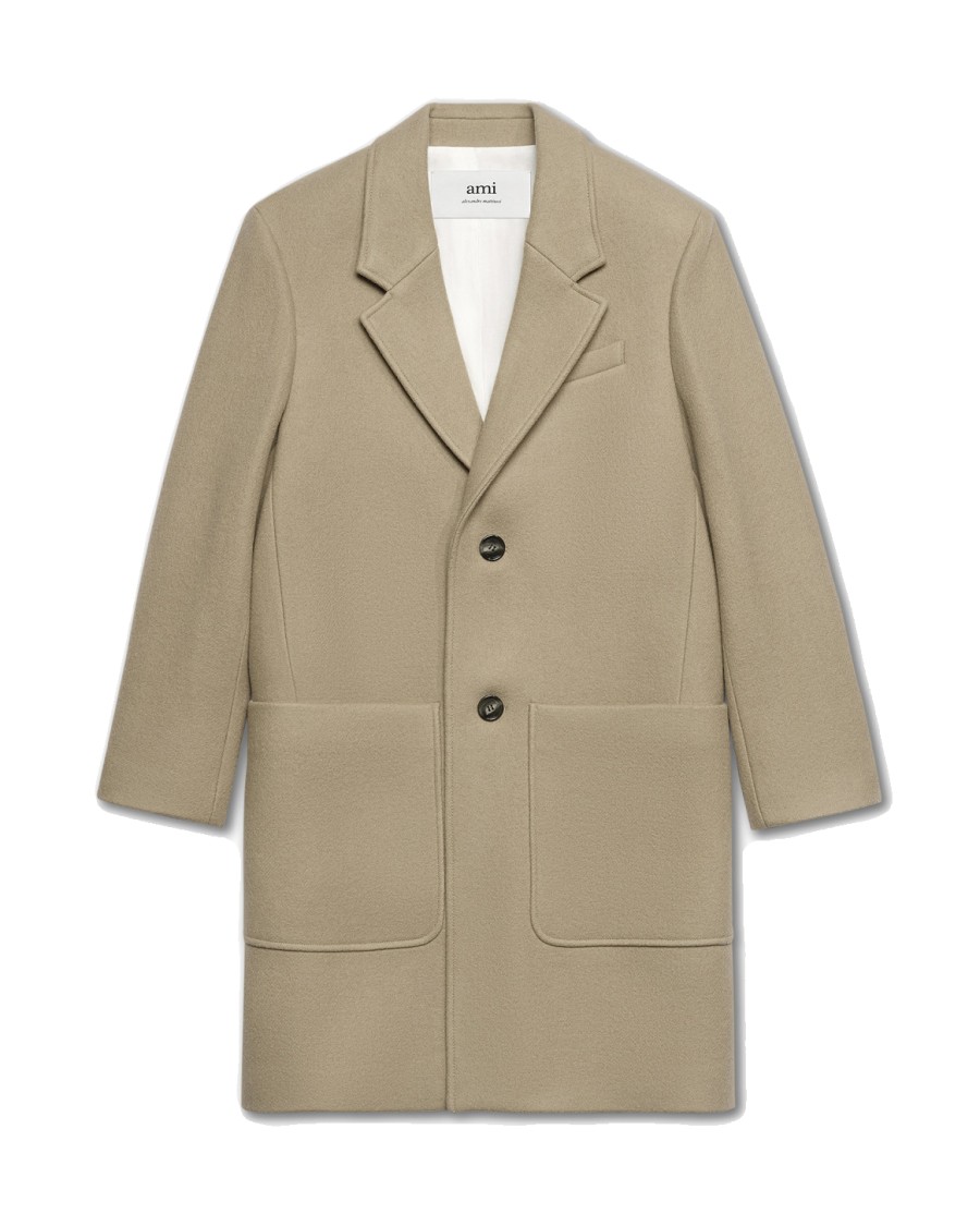 Ami Alexandre Mattiussi Tailored Two-button Coat In Water-repellent Virgin Wool