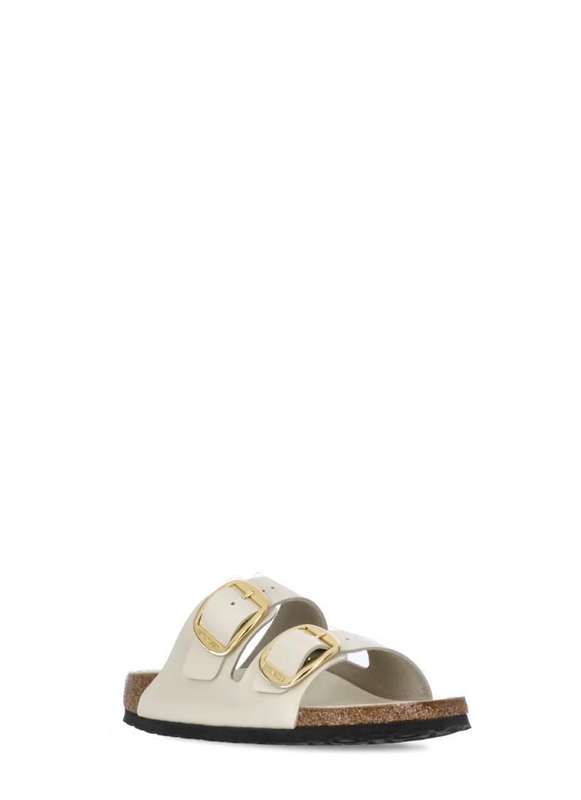 Shop Birkenstock Ivory Arizona Big Buckle Sandals In Neutrals