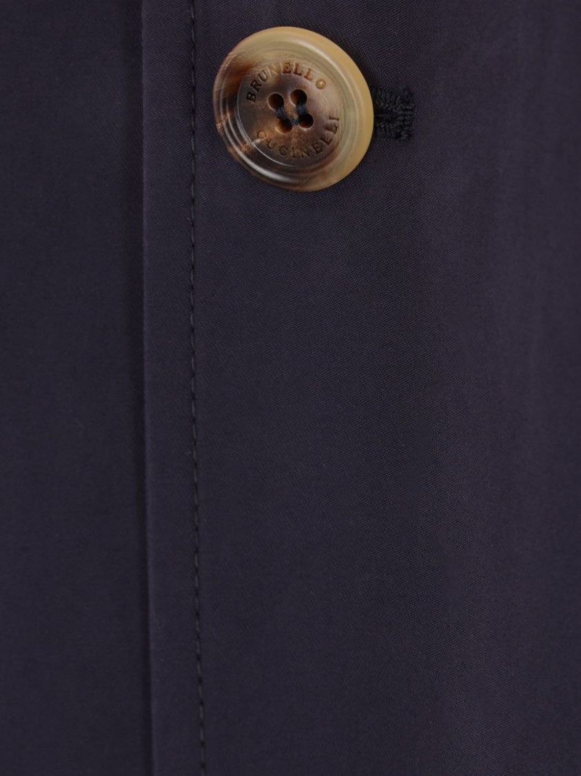 Brunello Cucinelli Tailored Blue Jacket With Classic Button-up Design And Side Pockets In Blue