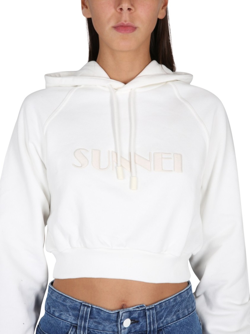 SUNNEI SUNNEI CROPPED HOODIE WITH DRAWSTRING