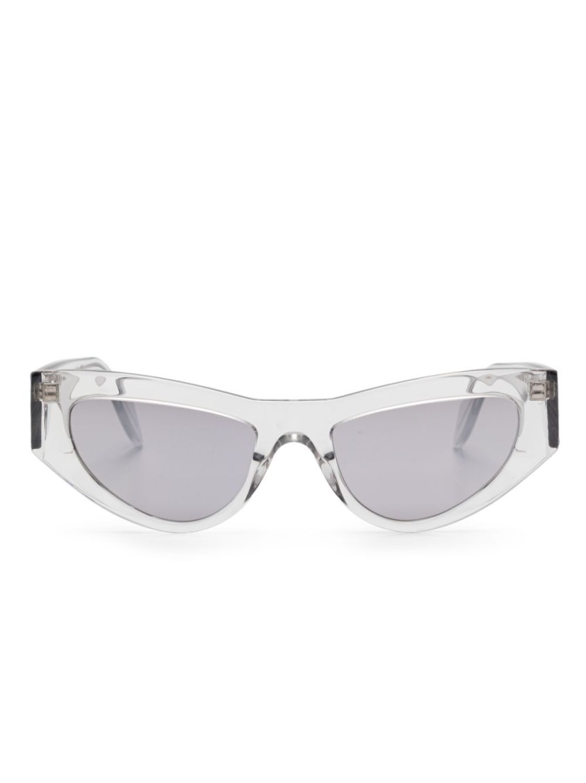 PINKO PINKO ANGULAR CAT-EYE GRAY SUNGLASSES WITH TRANSPARENT FRAME