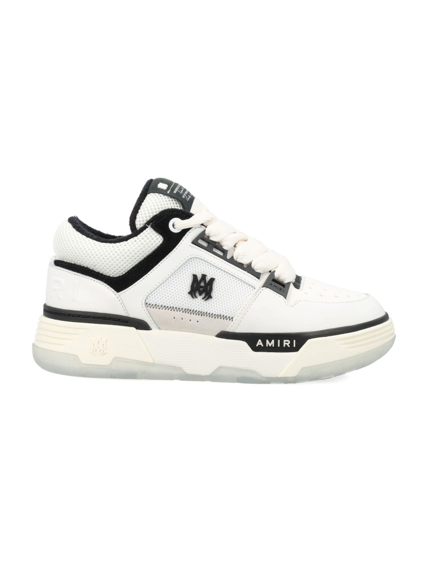 Amiri White And Black Chunky Sneakers With Logo Detail In Leather And Mixed Tech Fabrics Man