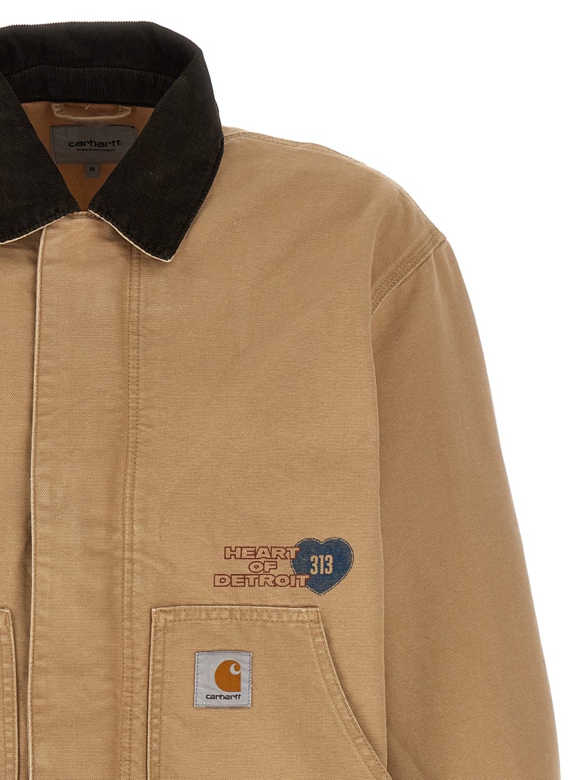 Carhartt Work In Progress Og Arcan Graphic Organic Cotton Canvas Jacket In Brown