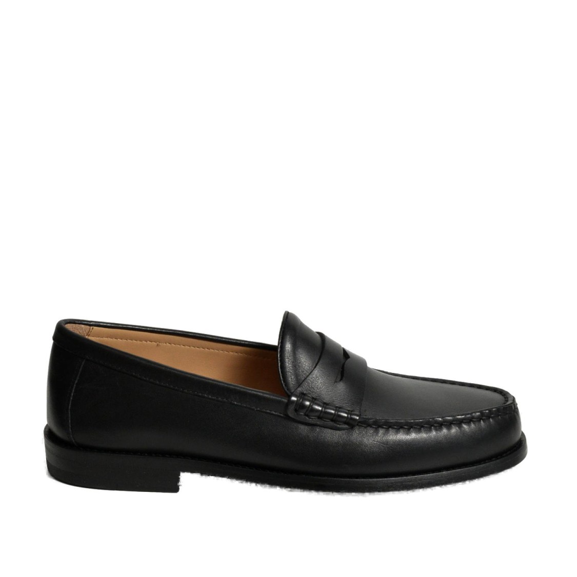 Rossano Bisconti Black Leather Wolf Mouth Mask Moccasin