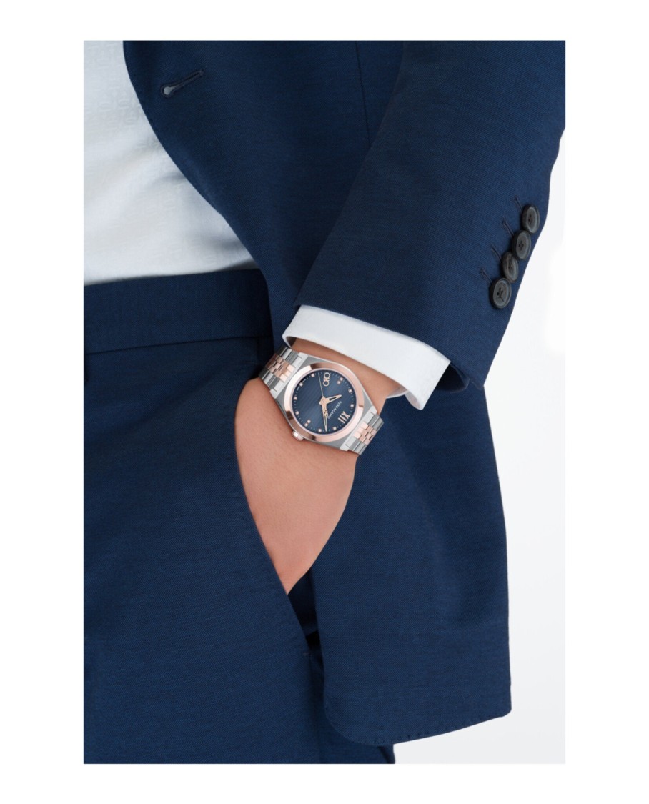 Ferragamo Vega New Diamond Watch In Metallic