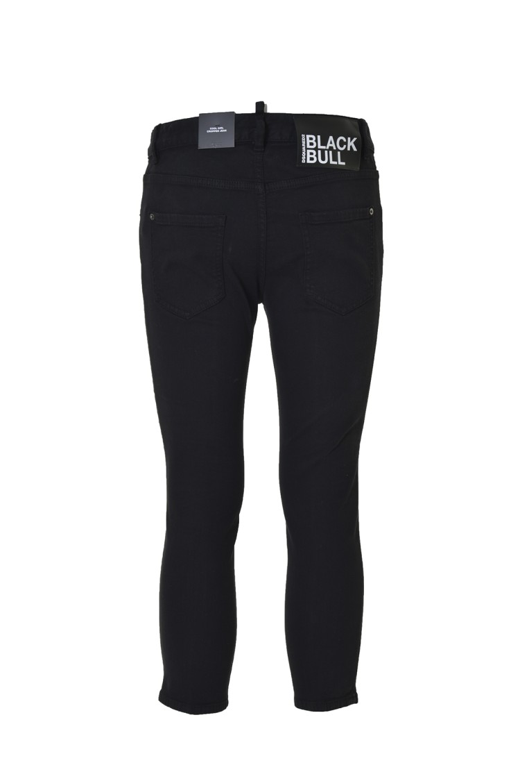 Dsquared2 Low-rise Cropped Skinny Trousers In Black