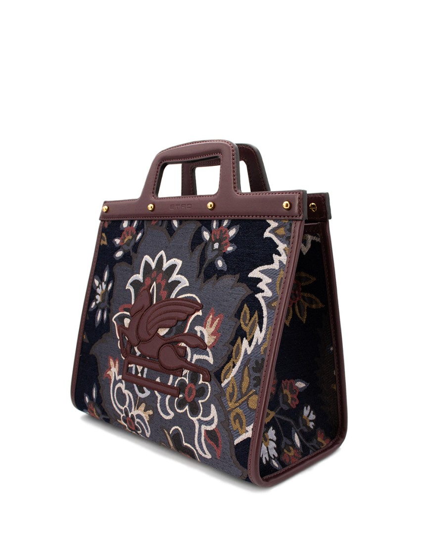 Etro Floral Paisley Handbag With Leather Accents