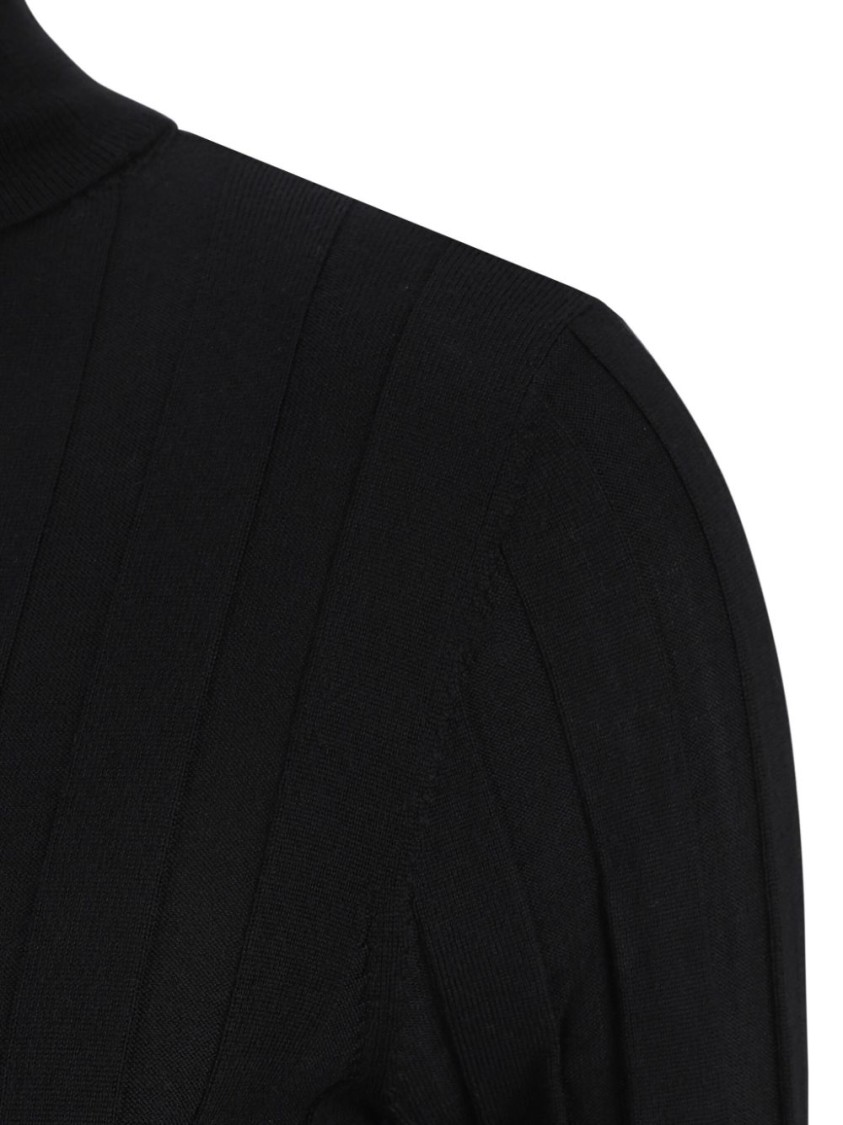 Allude Wool Turtleneck Sweater In Black