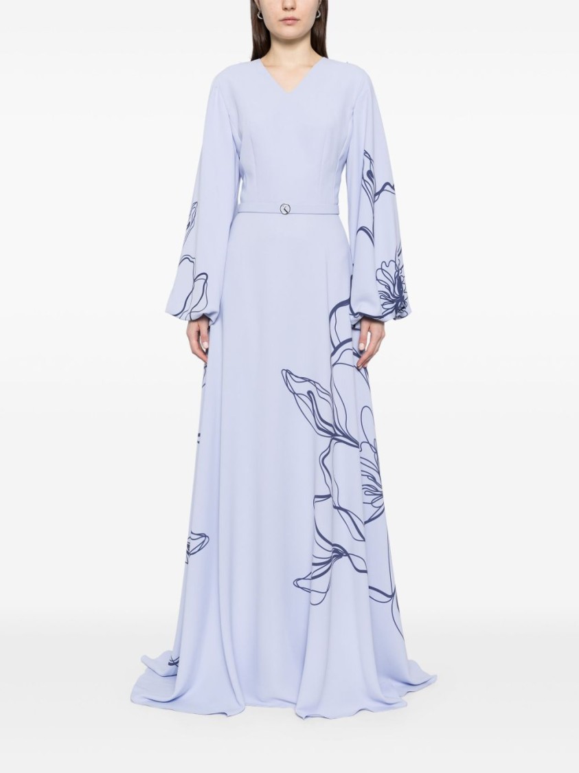 Saiid Kobeisy Floral Printed Kaftan In Purple