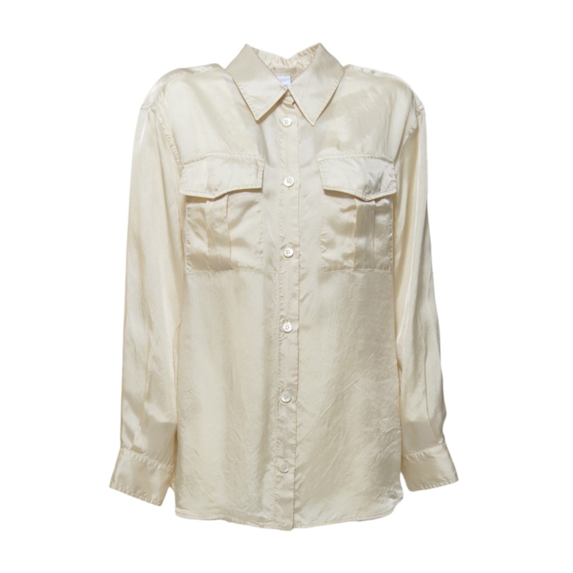 Aspesi Ecru Viscose Satin Blouse In Neutrals