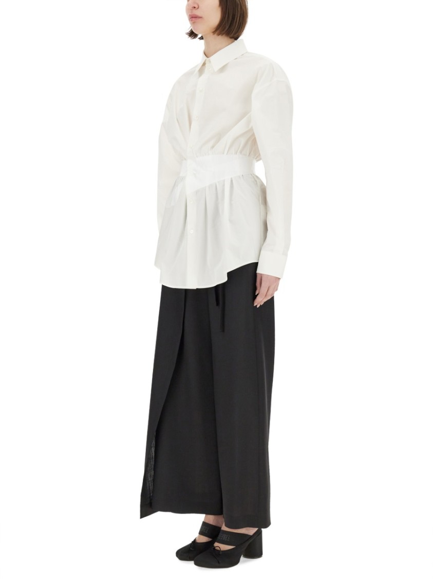 Mm6 Maison Margiela Mm6 By Maison Margiela Tailored Cotton Poplin Shirt In White