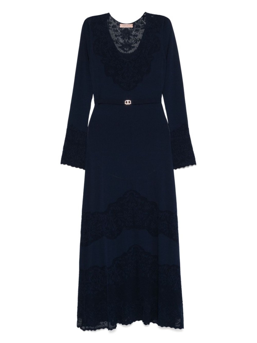 Twinset Twin-set Delicate Lace Overlay Maxi Dress