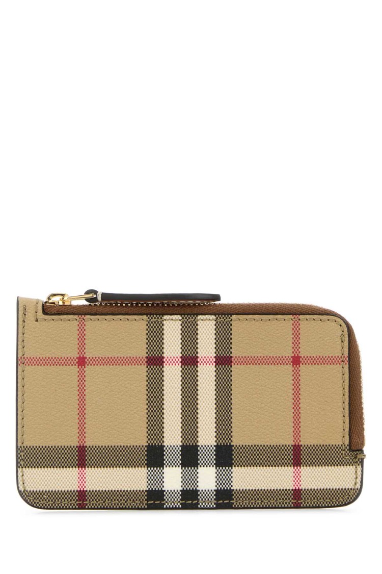 Burberry Printed Canvas Card Holder In Brown