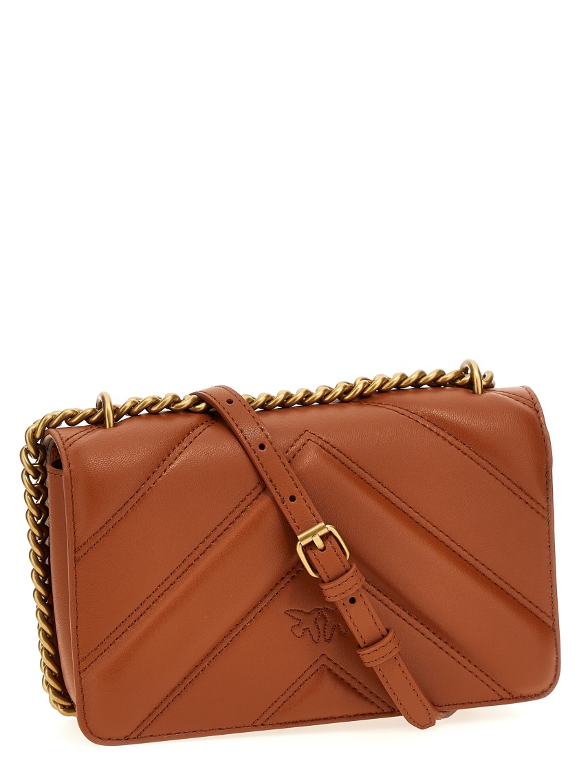 Pinko Mini Love One Crossbody Bag In Brown