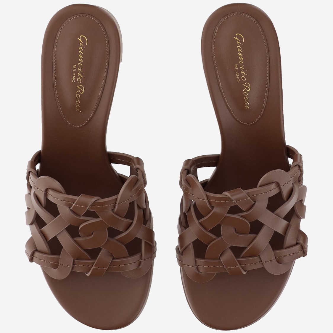Gianvito Rossi Amalfi Cognac Brown Heel Sandals