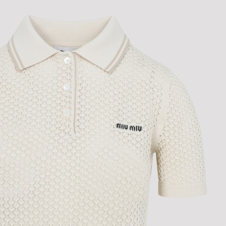 Tシャツ・カットソー Miu Miu Short-Sleeved Open-Knit Polo Shirt Miu Miu Short-Sleeved Open-Knit Polo Shirt T-Shirt | THE LIST