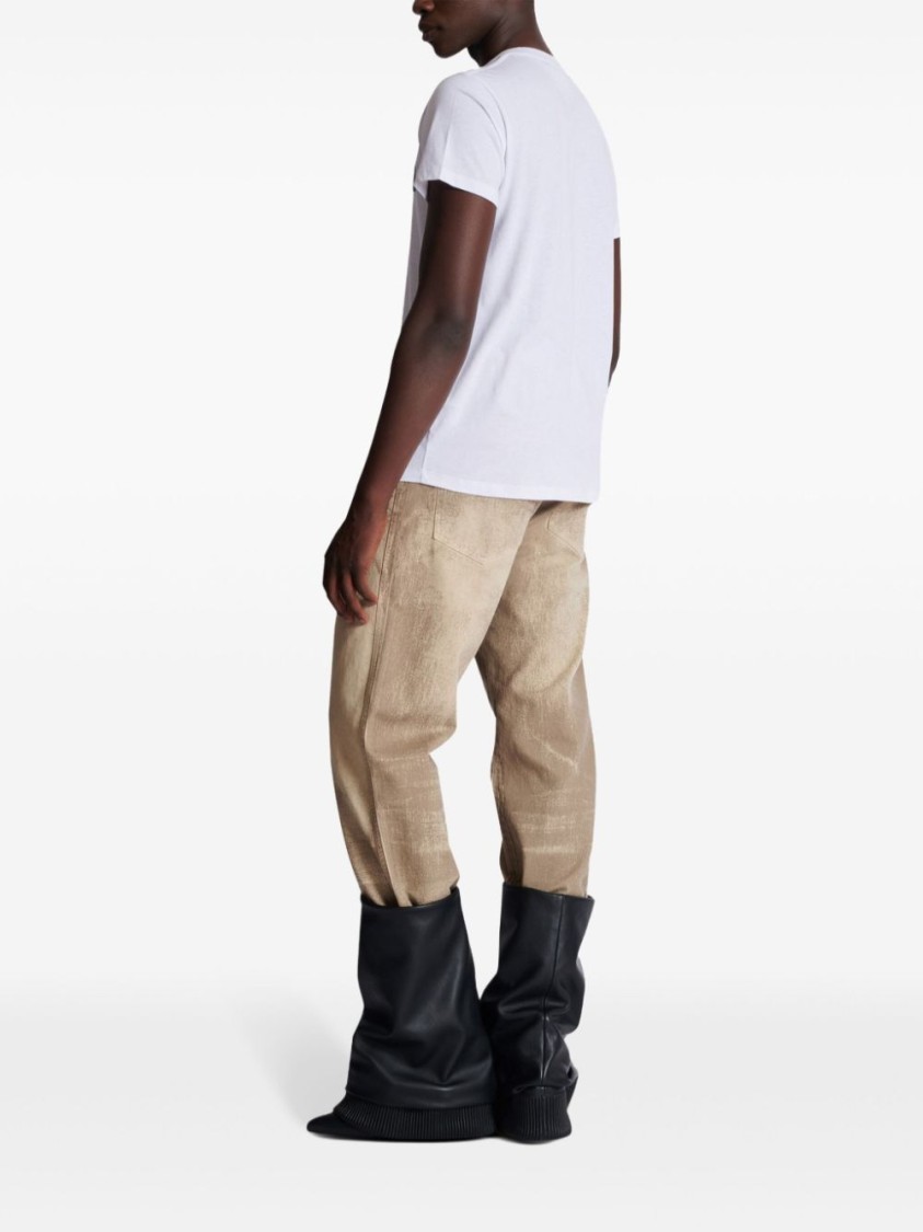 Shop Balmain Slim-fit White Cotton T-shirt