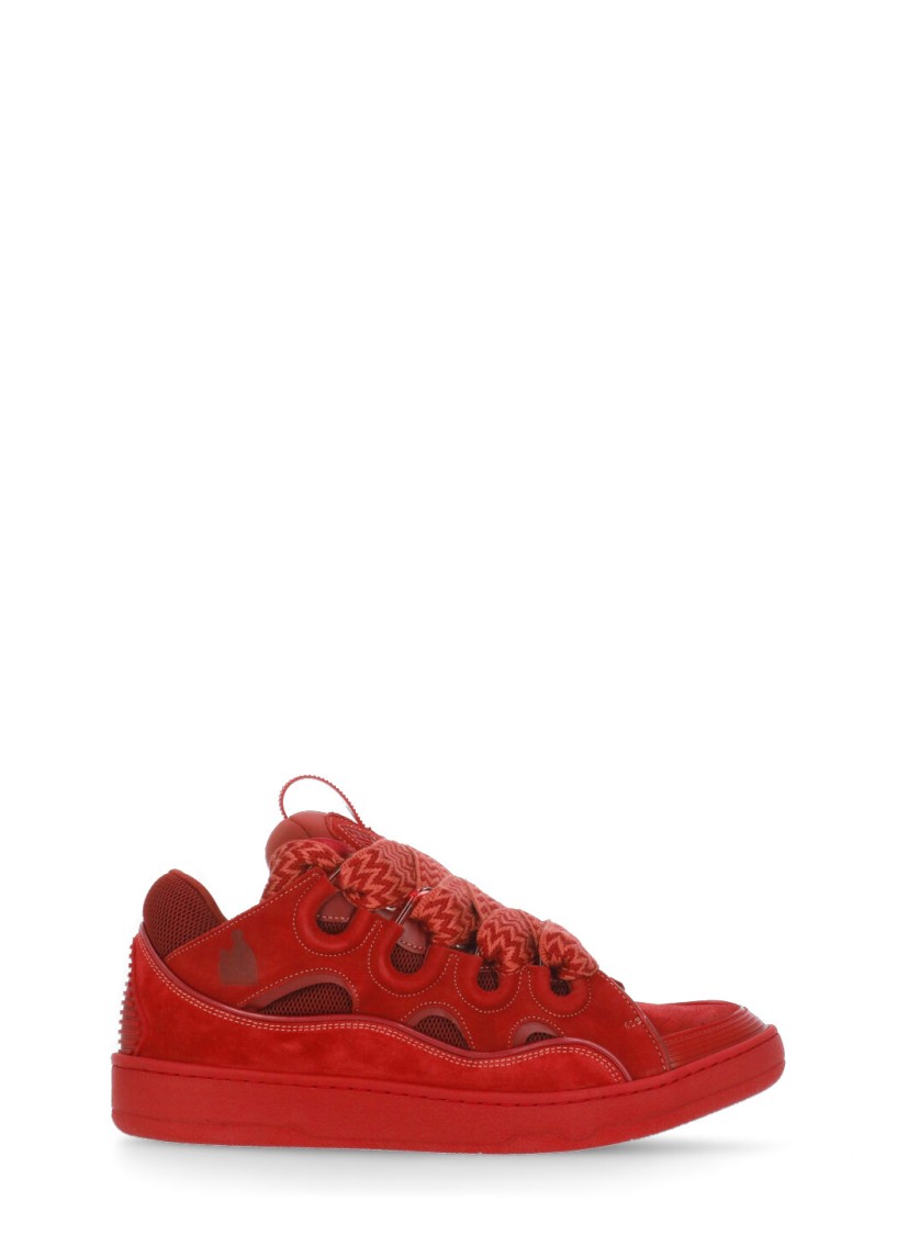 Lanvin Red Curb Trainers