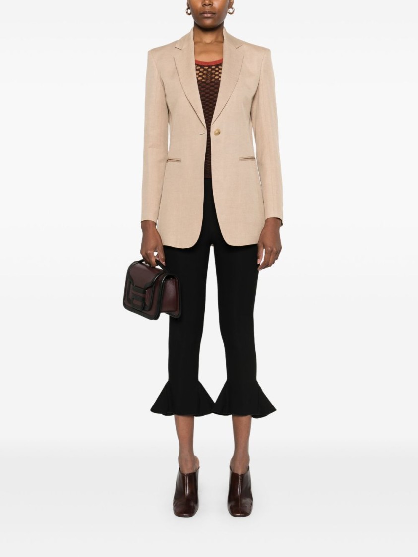 Shop Dondup Tailored Beige Blazer With Notched Lapels In Neutrals