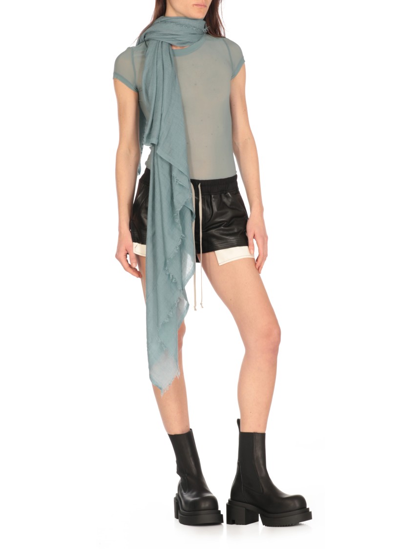 Rick Owens Sheer Light Blue Crew Neck T-shirt In Blue