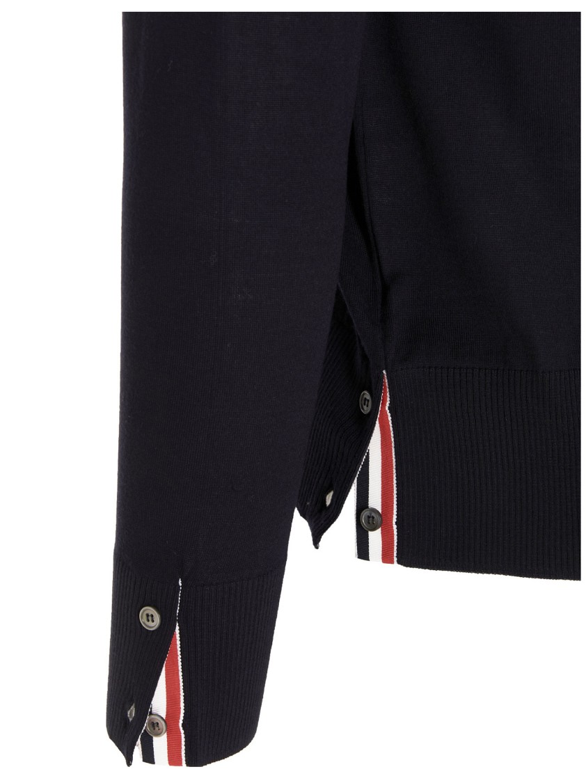 Thom Browne Merino Wool 4-bar Cardigan In Black