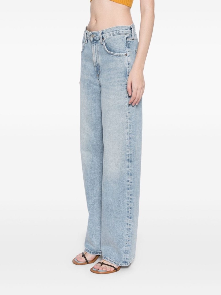 Agolde Low Slung Baggy Jeans In Blue