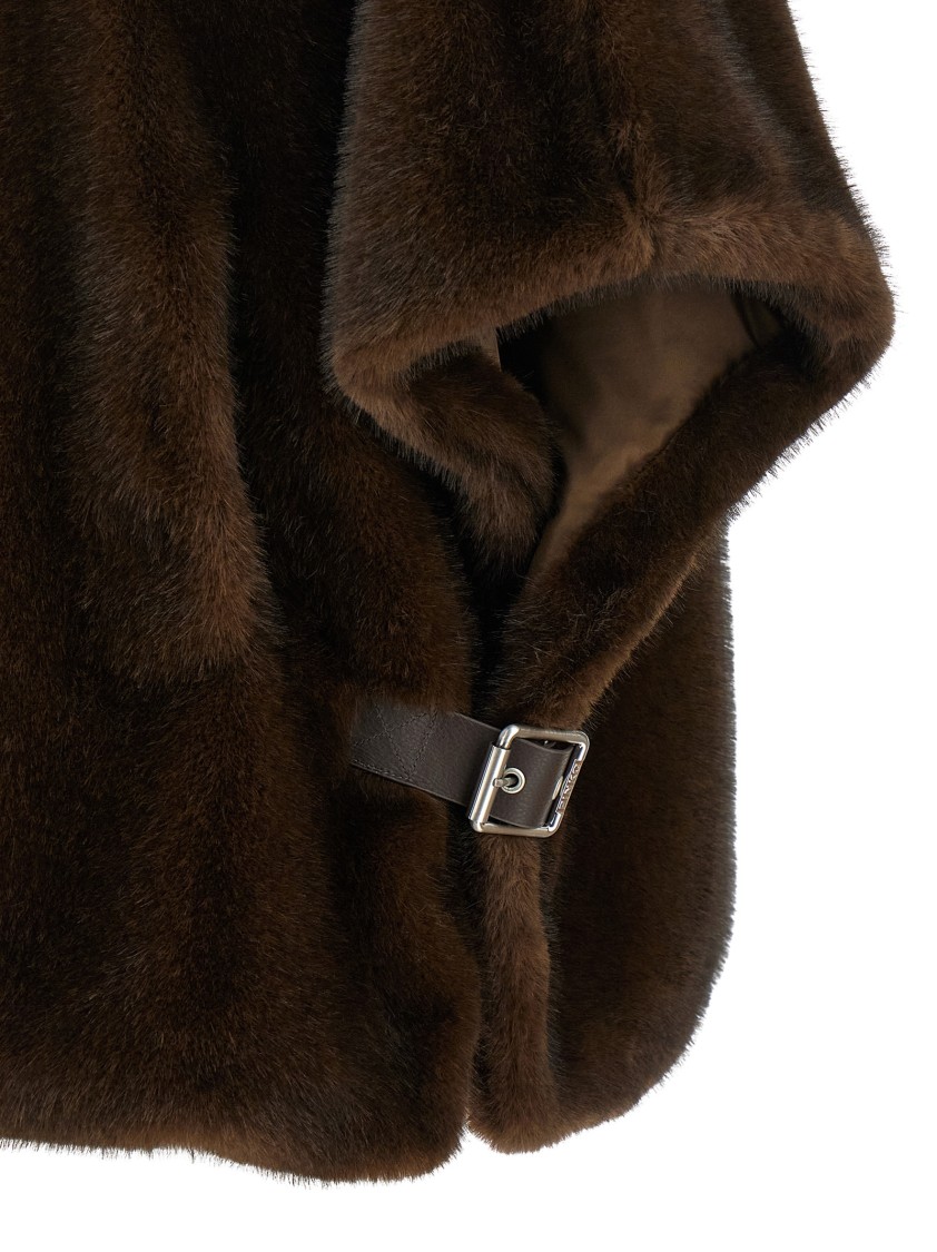 Pinko Short-sleeve Jacket In Brown