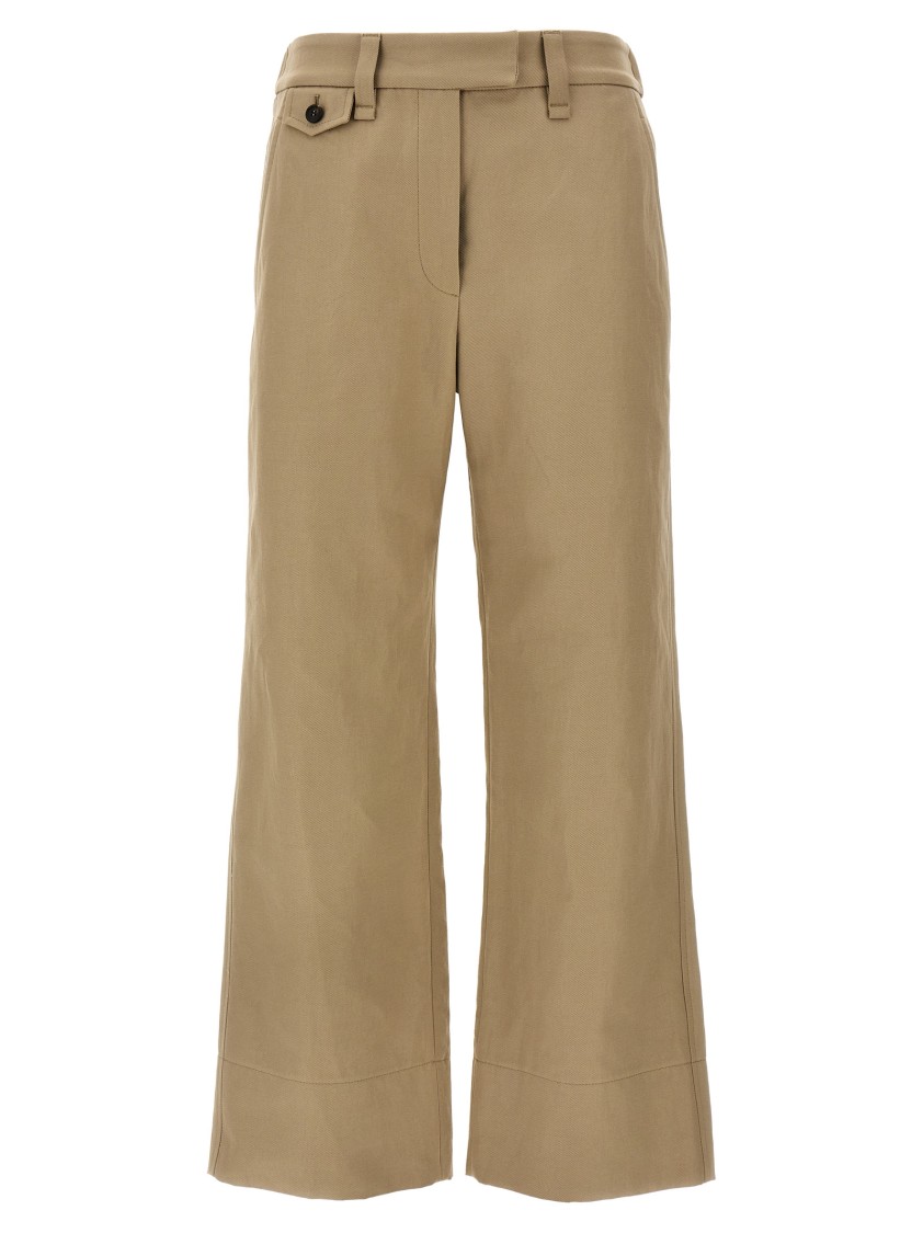 Brunello Cucinelli Wide-leg Cotton And Linen Blend Trousers In Neutral