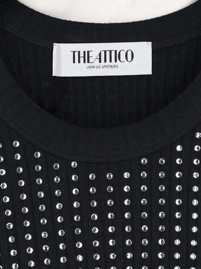 Shop Attico The Crystal Tank Top – Black