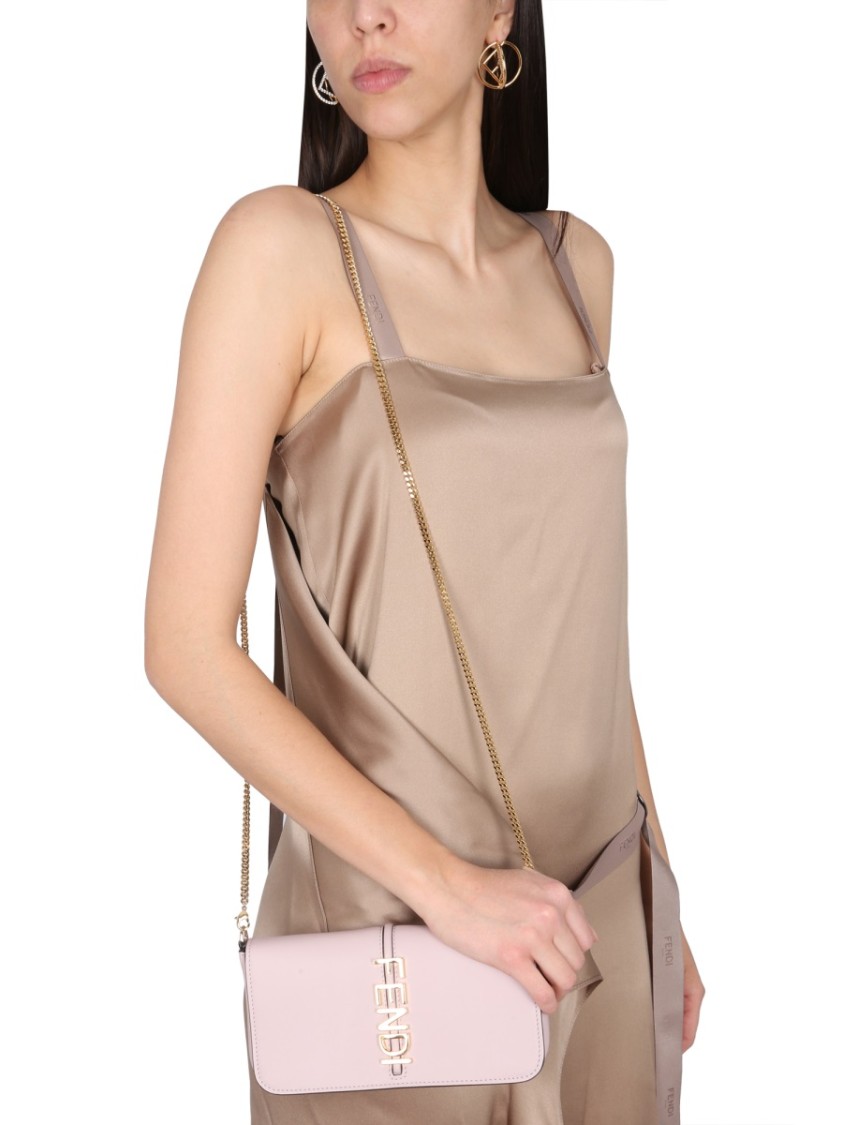 Fendi Square Neck Satin Maxi Dress In Neutrals