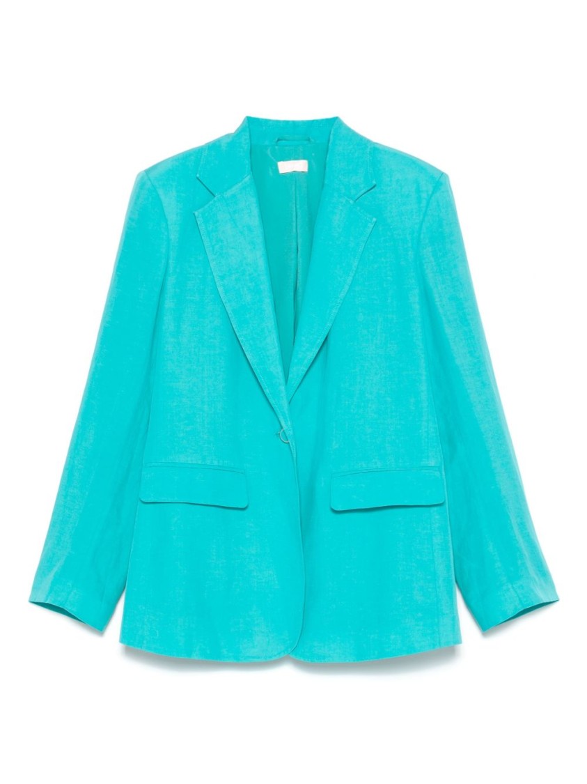 LIU •JO LIU JO TAILORED GREEN JACKET WITH NOTCH LAPELS