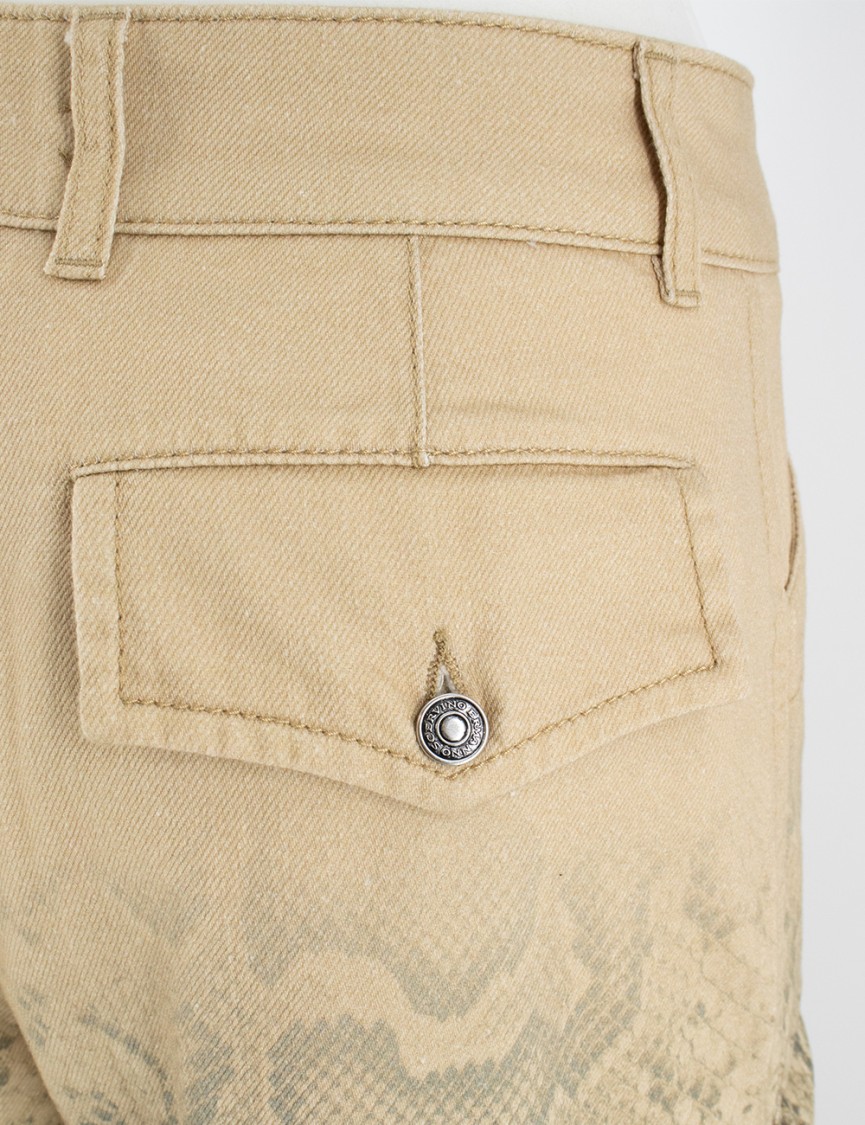ERMANNO SCERVINO ERMANNO SCERVINO BEIGE PYTHON PRINT WIDE LEG TROUSERS