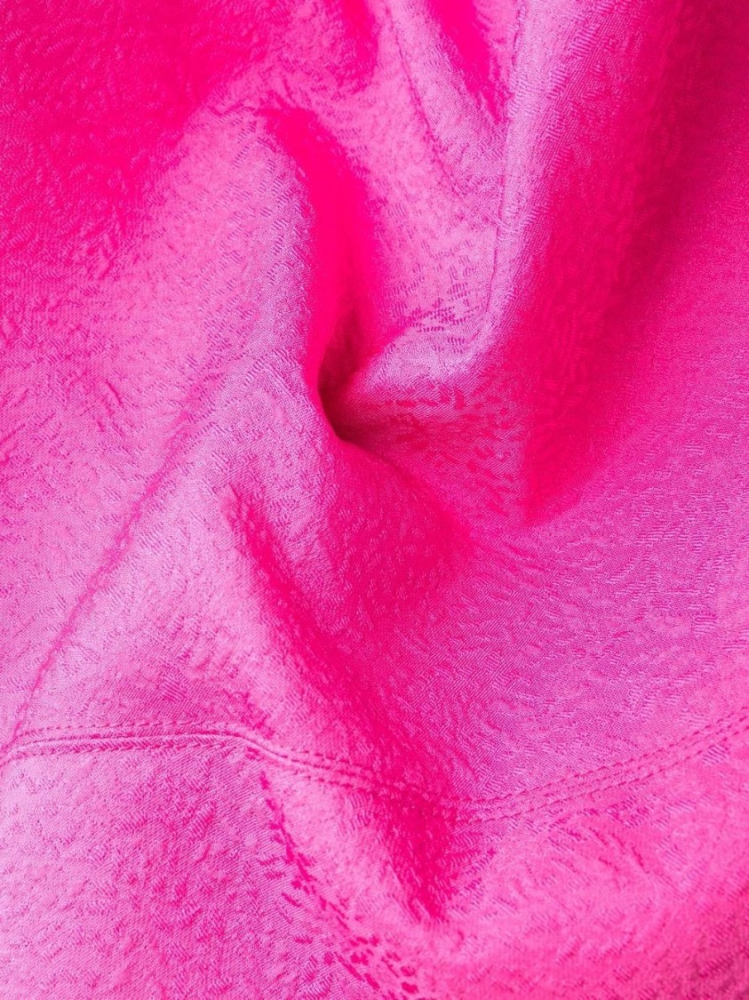 Self-portrait Fuchsia Flared Midi Dress With Bare Shoulders In Pink