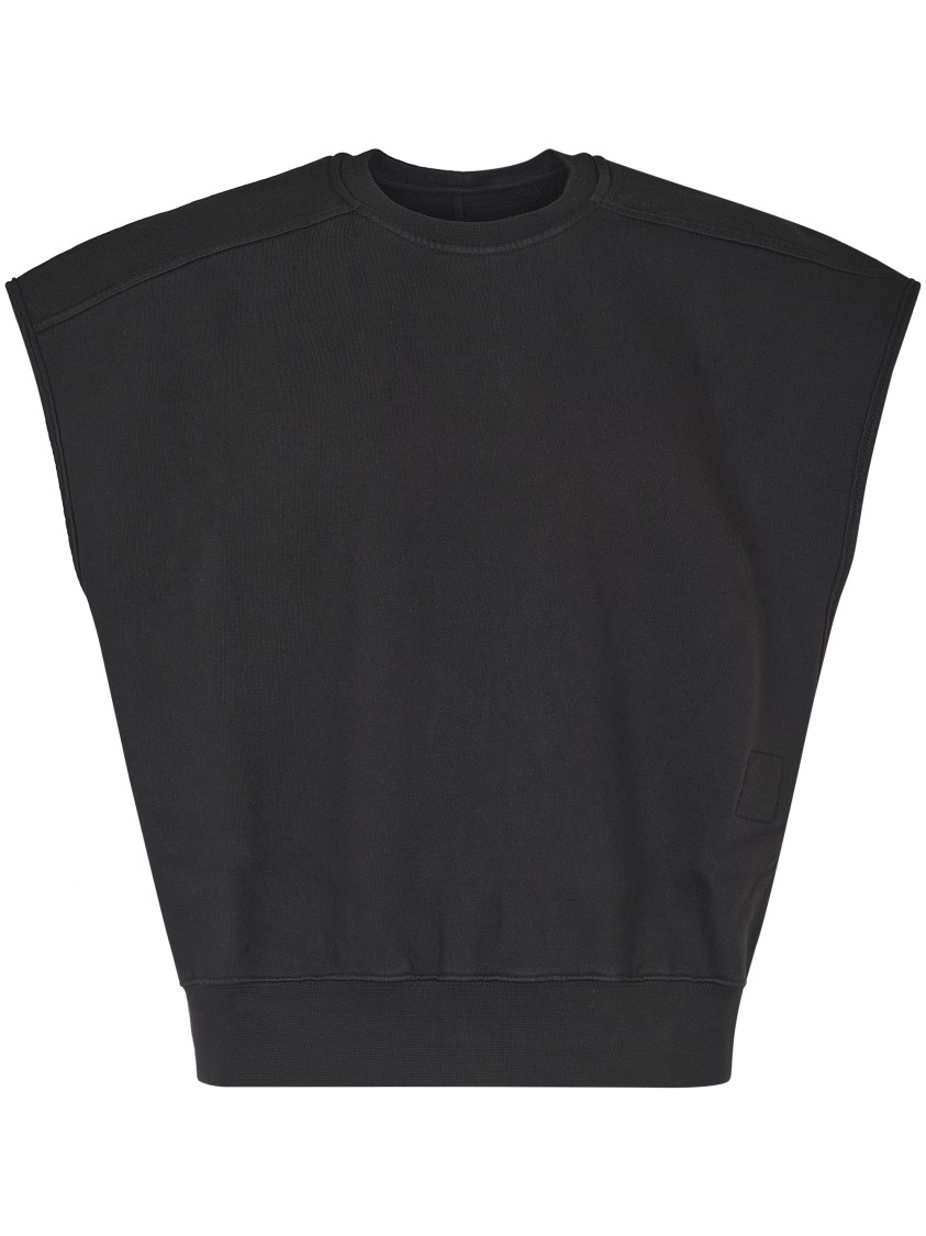 Rick Owens Drkshdw Drkshdw By Rick Owens Oversized Black T-shirt With Structured Shoulders In Black