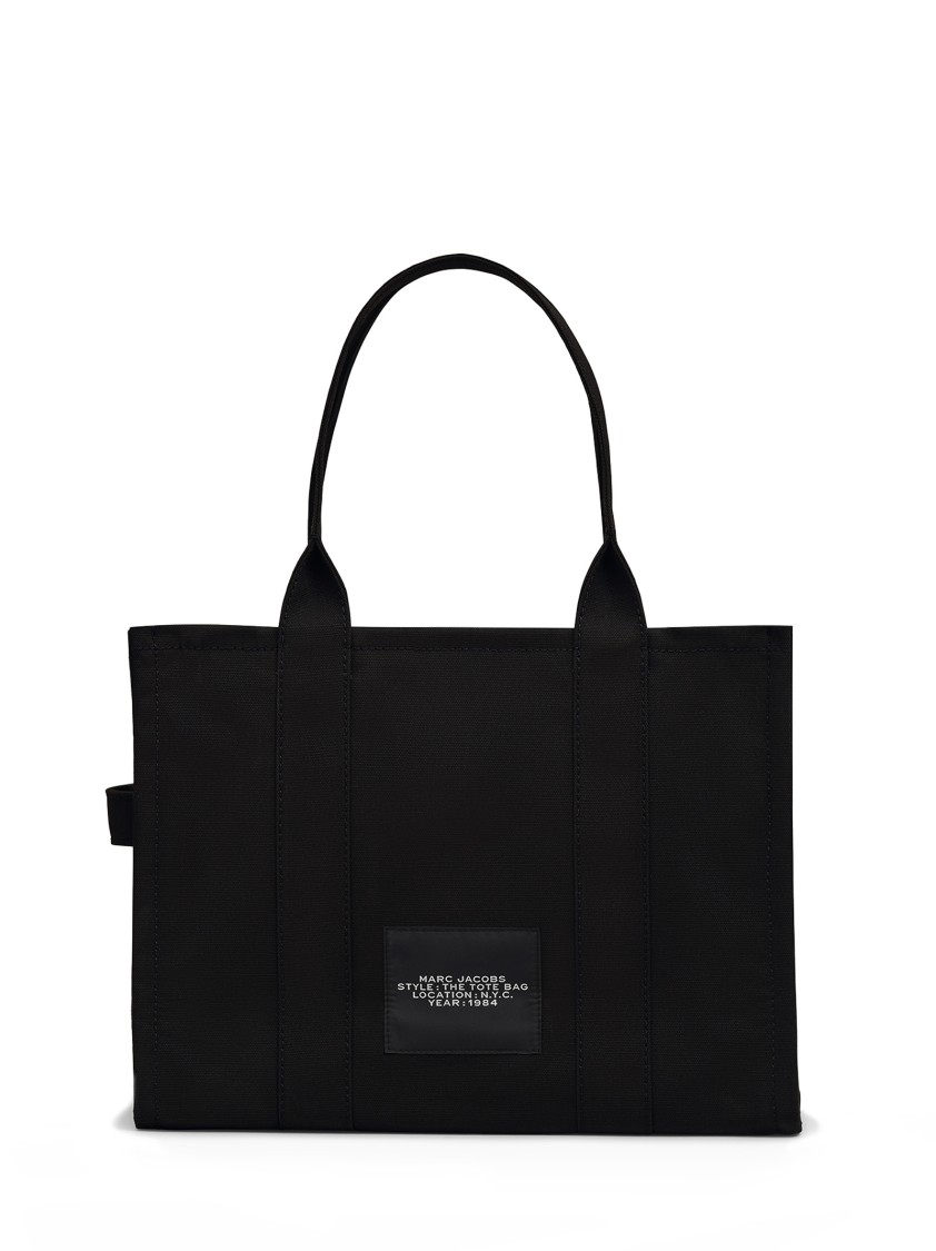 Marc Jacobs Shopper The Large Black Canvas Tote In Black