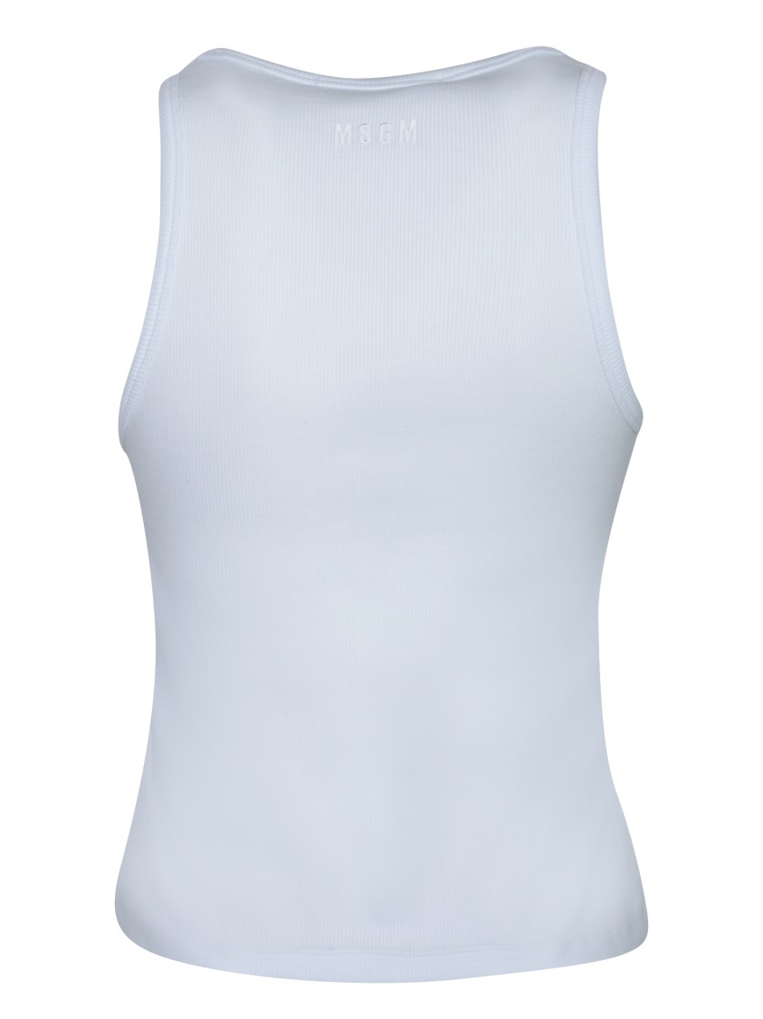 Shop Msgm Sleeveless Top With Ribbed Neckline