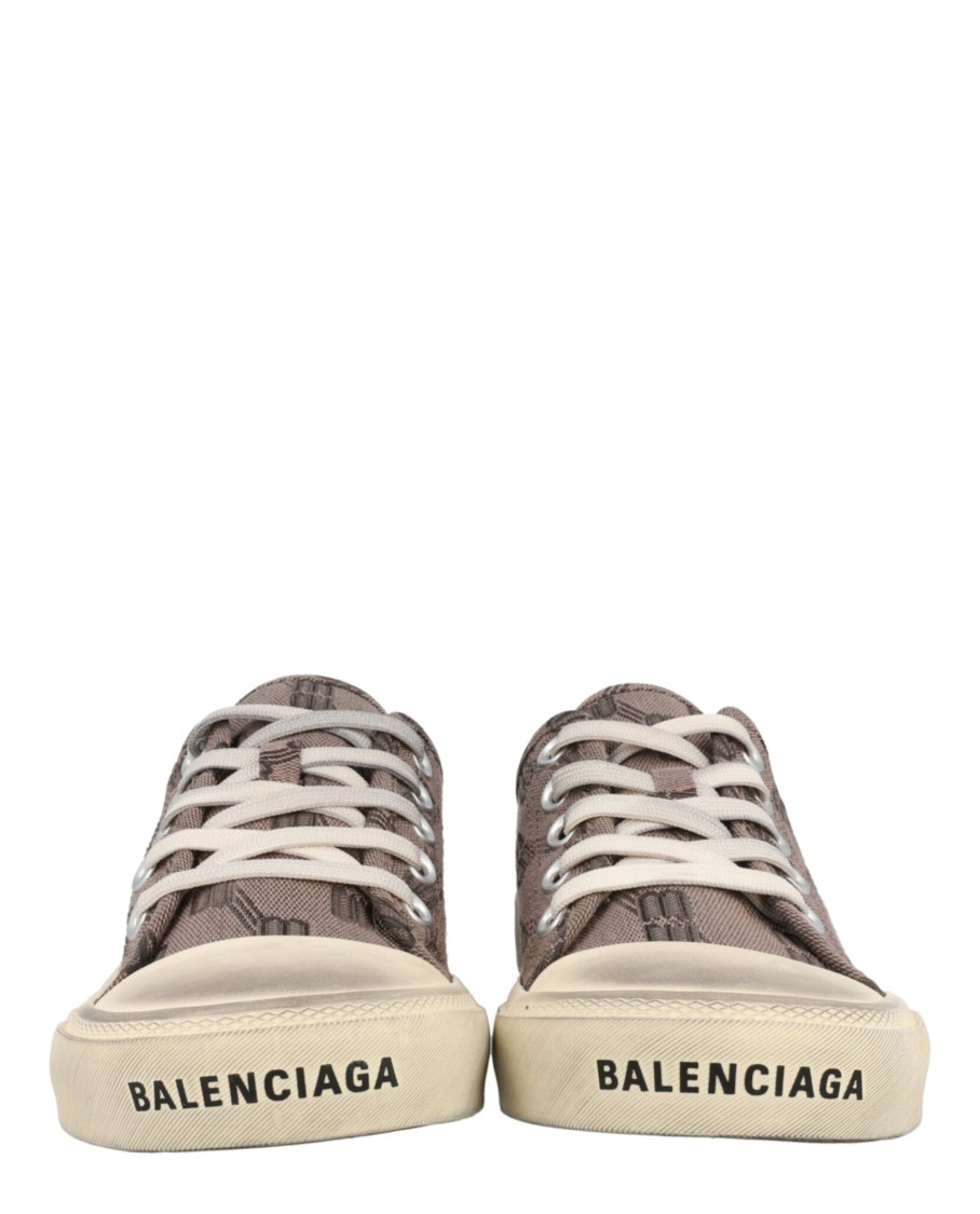 Balenciaga Paris Bb Monogram Low-top Sneakers In Brown