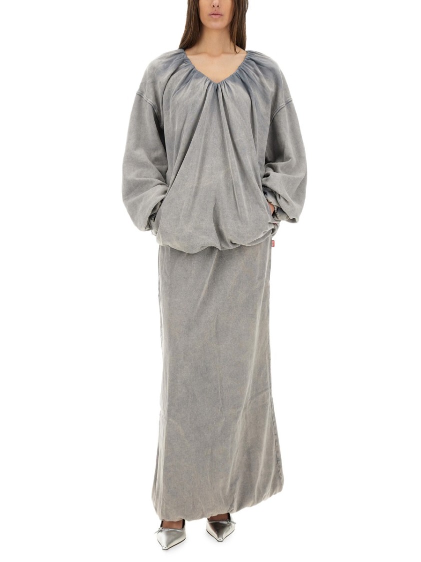 Shop Diesel "o-reira" Maxi Skirt In Grey