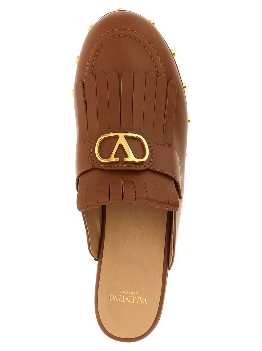 Valentino Vlogo Leather Kiltie Mule Clogs