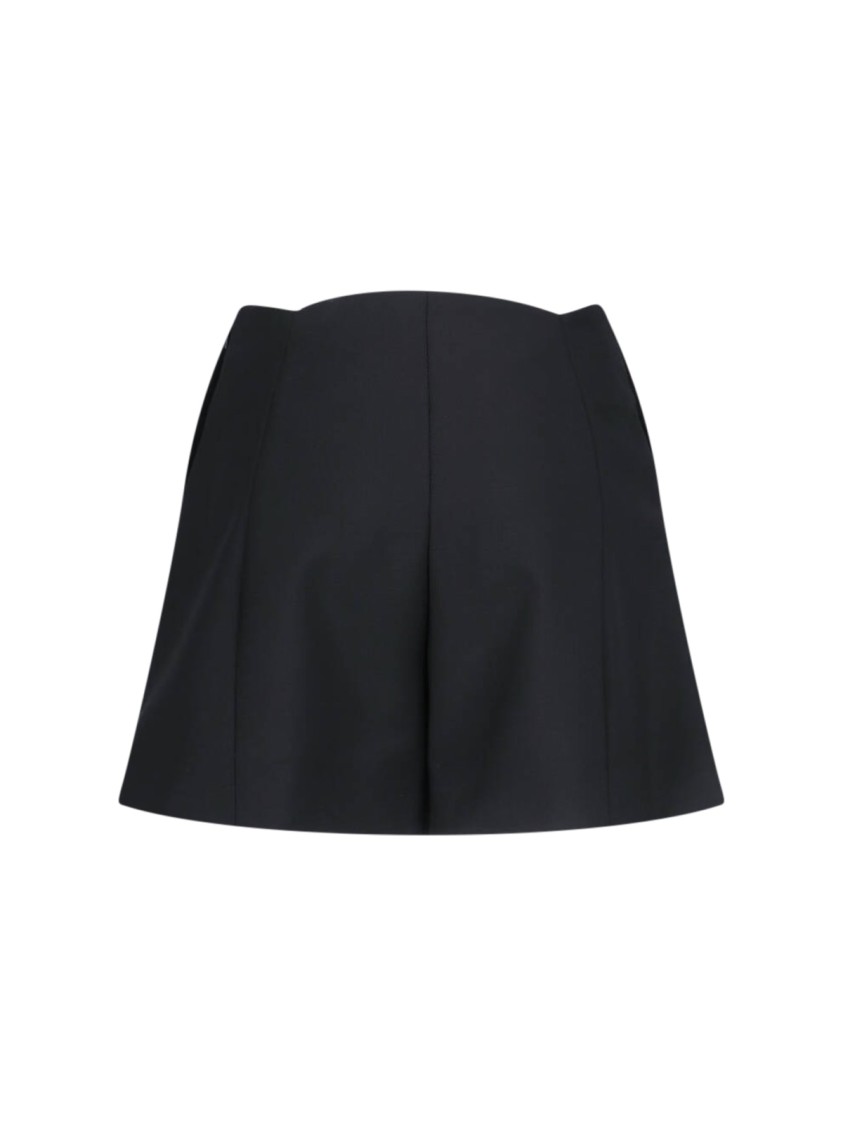 Givenchy Asymmetrical High-waisted Black Wool And Mohair Shorts