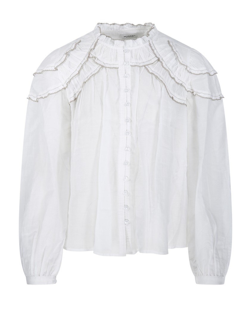 Isabel Marant Étoile Ruffled High-neck Blouse With Elegant Layered Details
