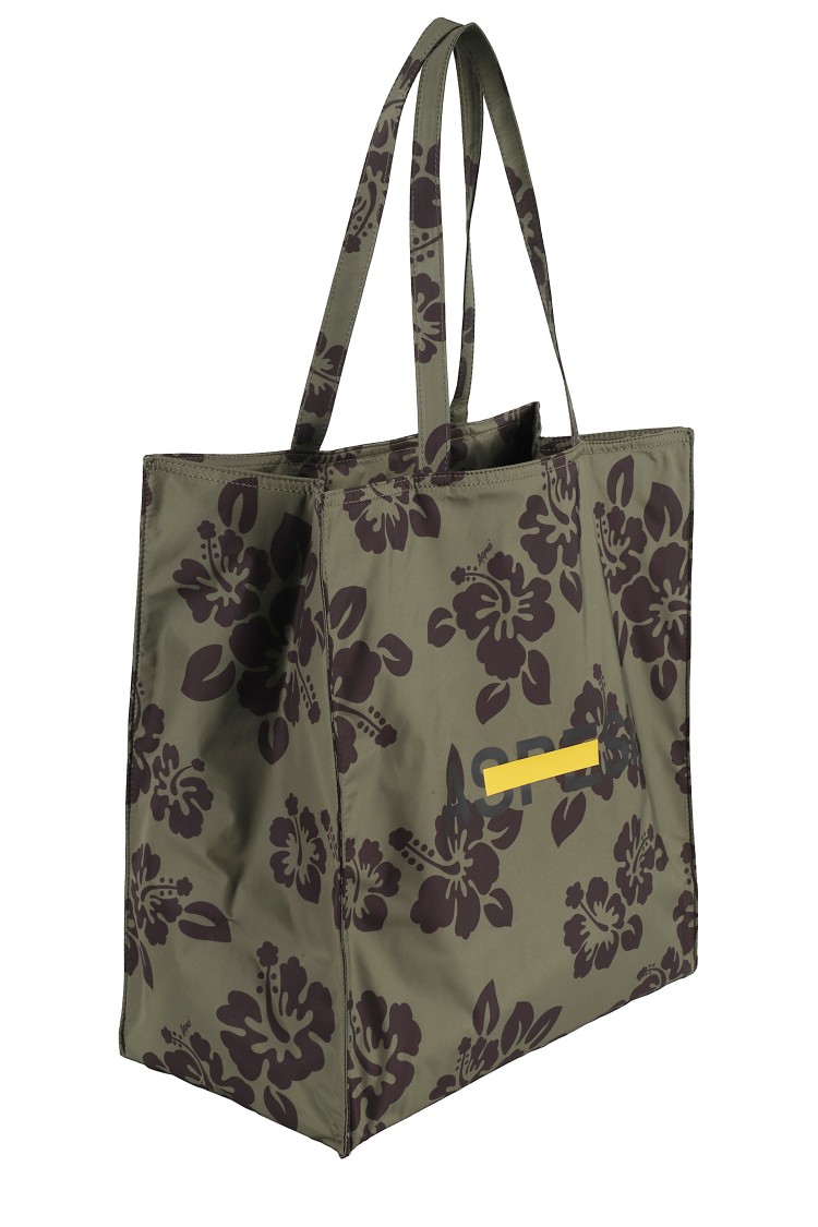 Aspesi Hibiscus-printed Nylon Shopper Bag