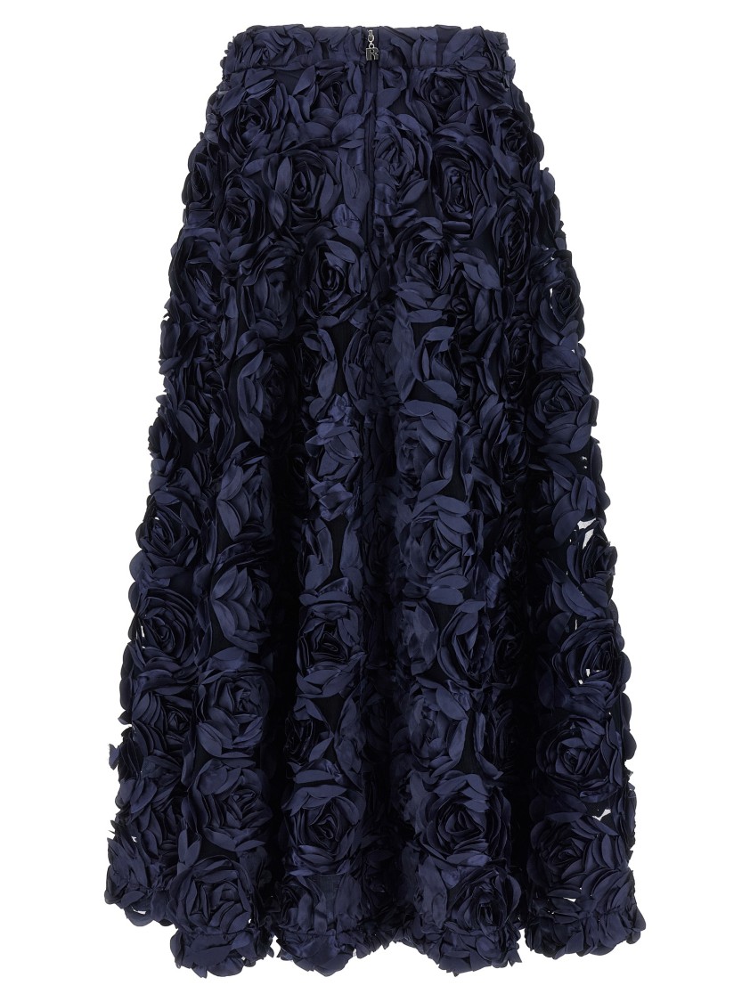 Rotate Birger Christensen Skirt With Roses In Blue