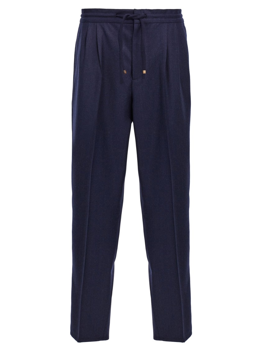 Brunello Cucinelli Ankle Length Straight Leg Trousers With Front Pleats