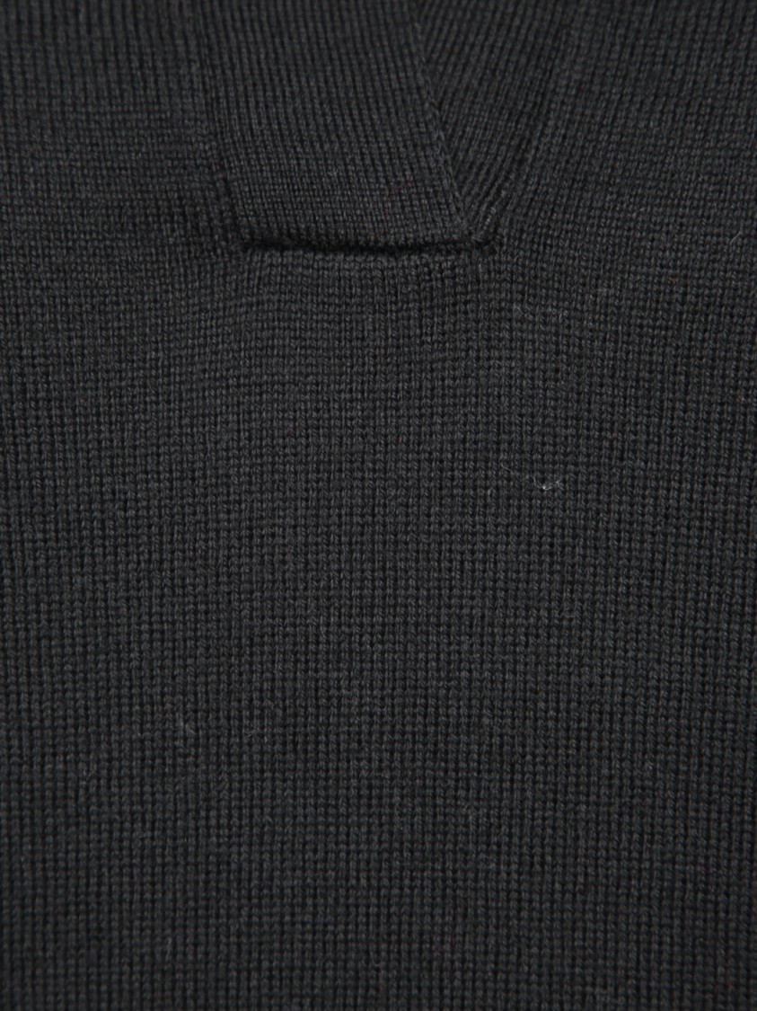 BLANCA VITA BLANCA VITA BLACK LONGSLEEVES POLO T-SHIRT